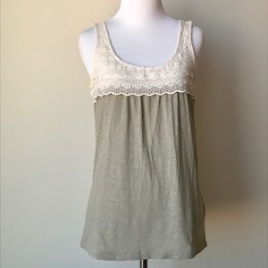 CLOSING SALE Lace Accent Sleeveless Top